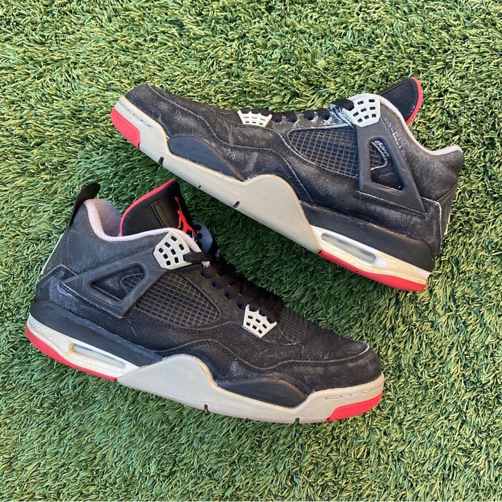 NIKE AIR JORDAN 4 IV RETRO BRED BLACK CEMENT GREY FIRE RED